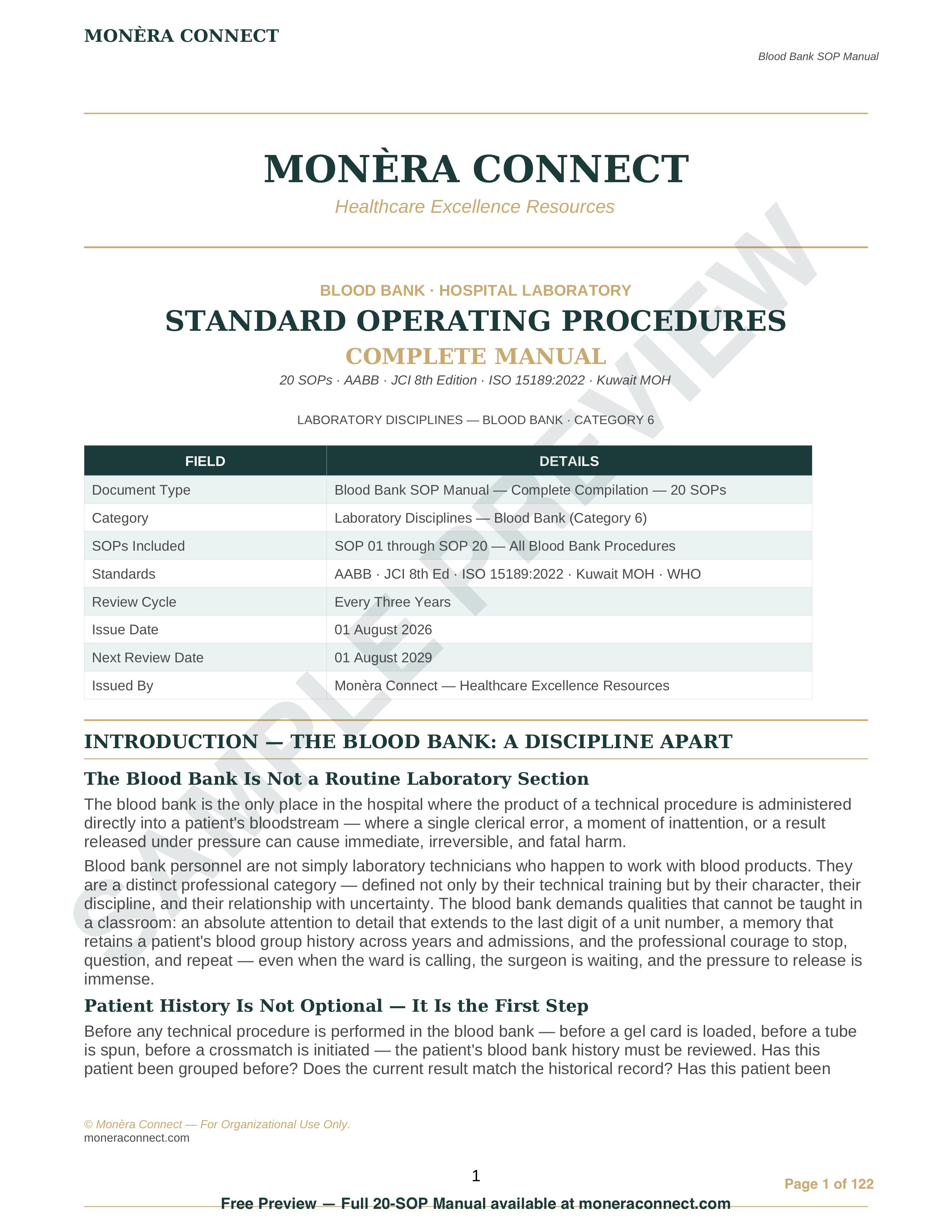 Blood Bank SOP Manual