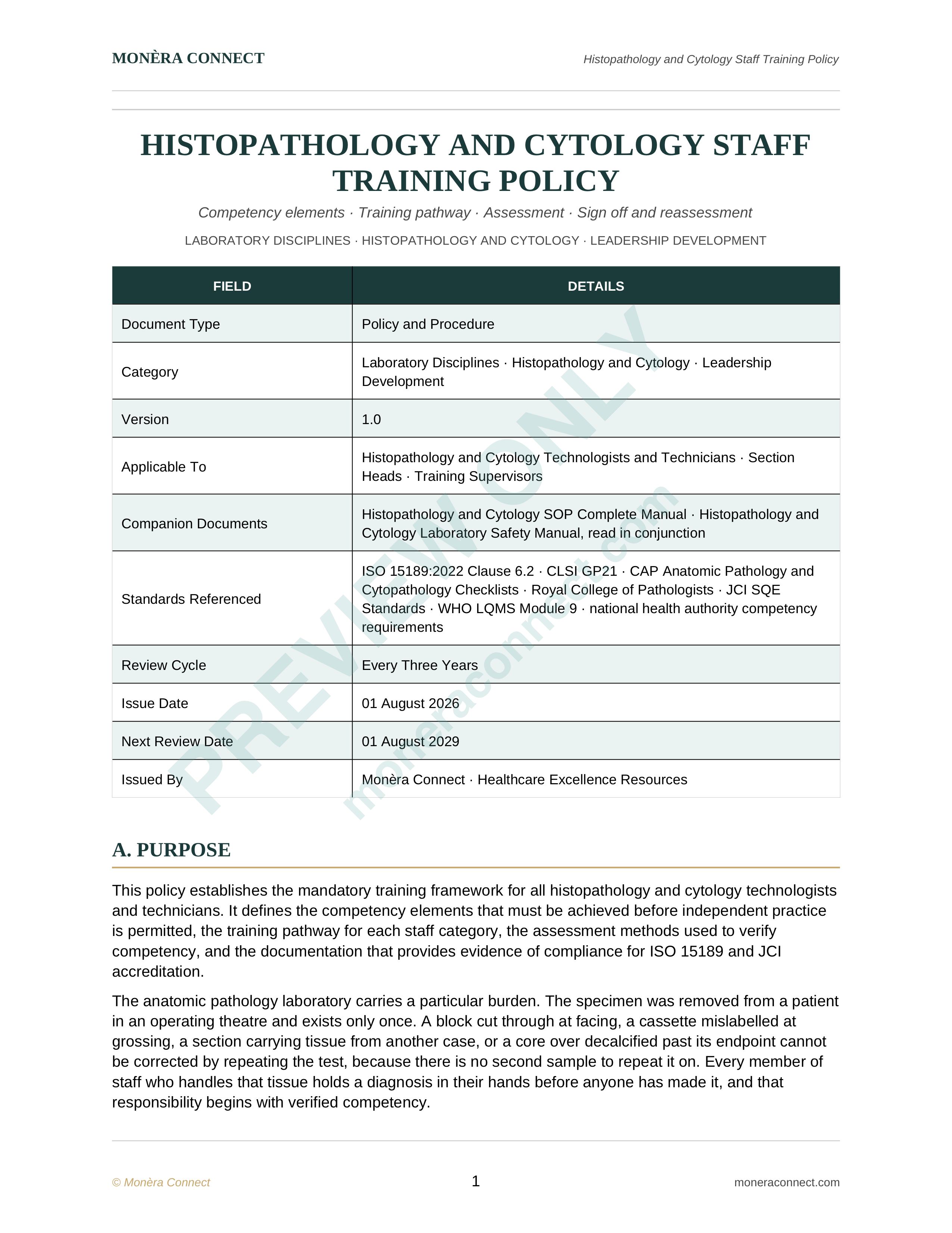 Histopathology & Cytology Staff Training Policy