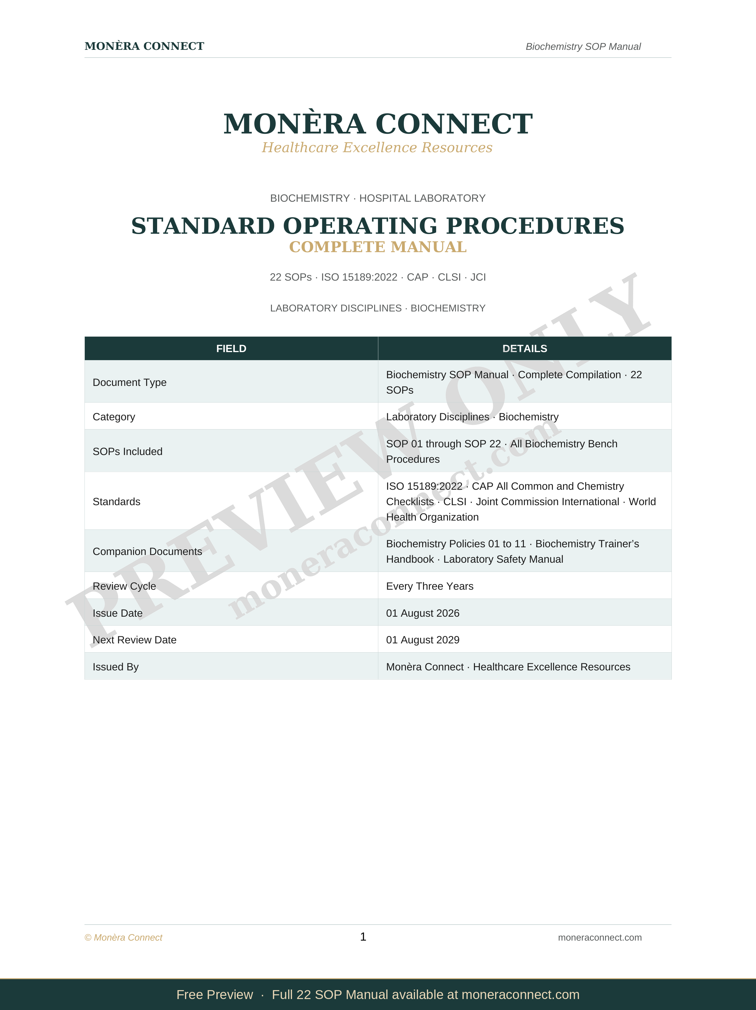 Biochemistry SOP
