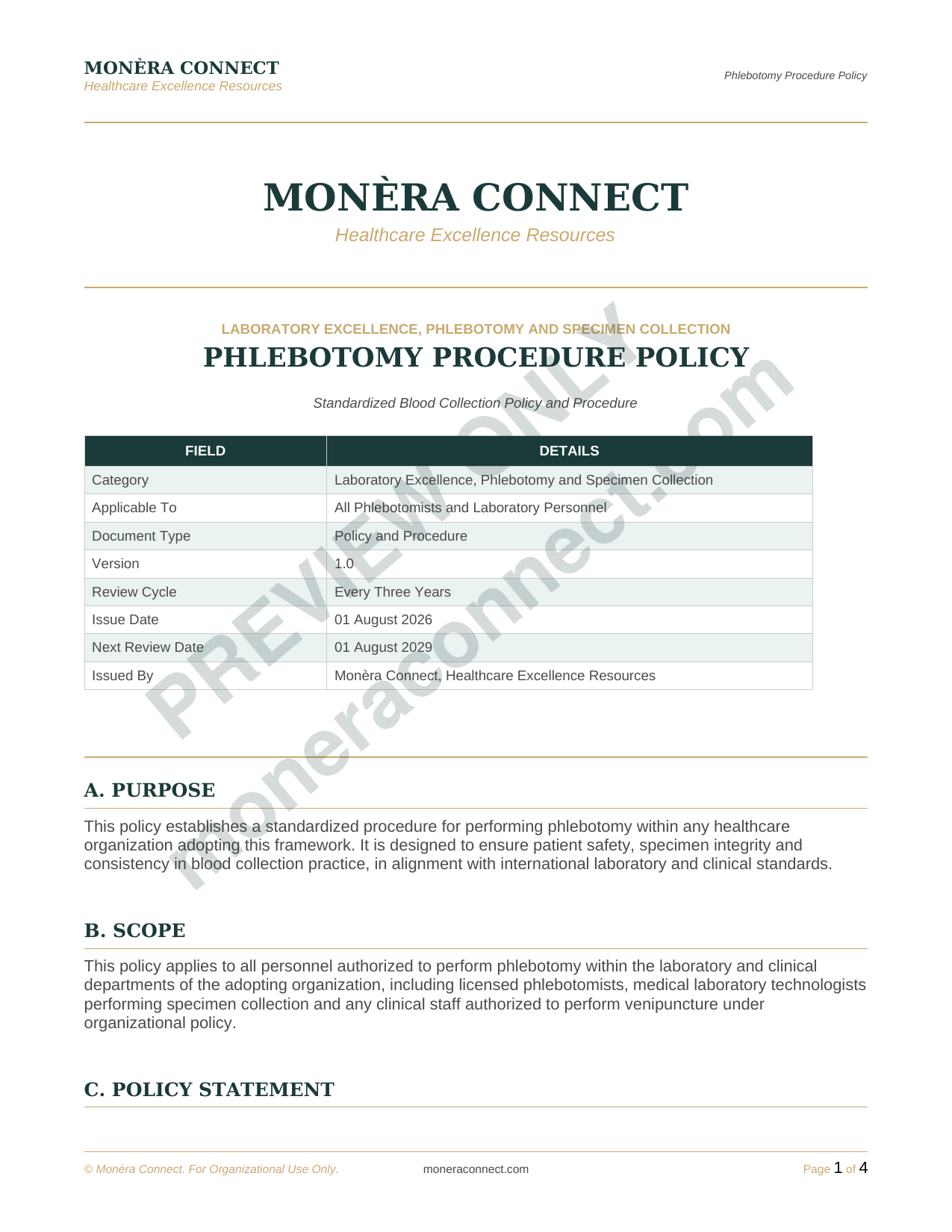 Phlebotomy Procedures Policy