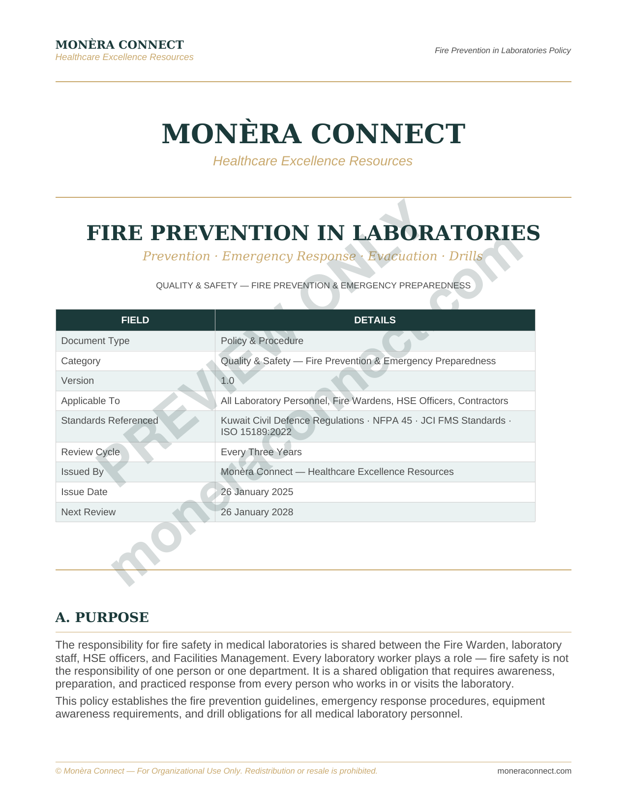 Fire Prevention in Medical Laboratories