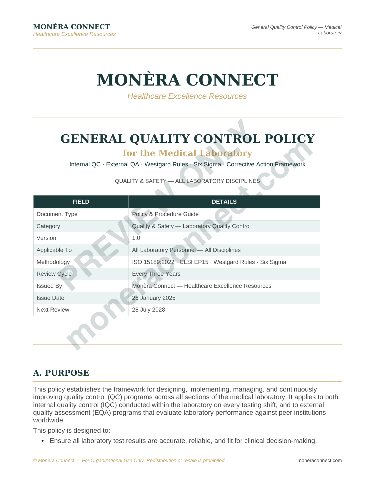 Quality Control Policy