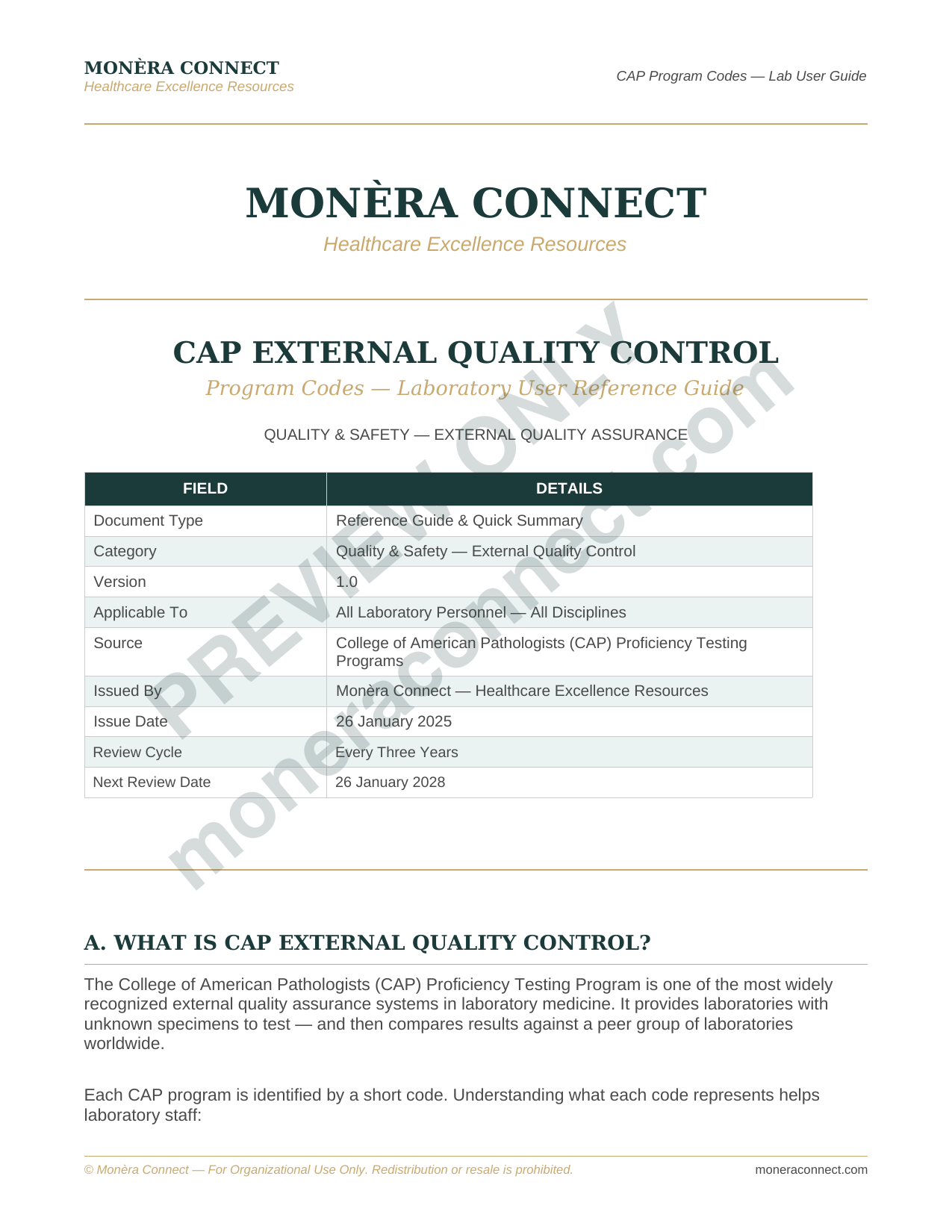 CAP External Quality Control Guide