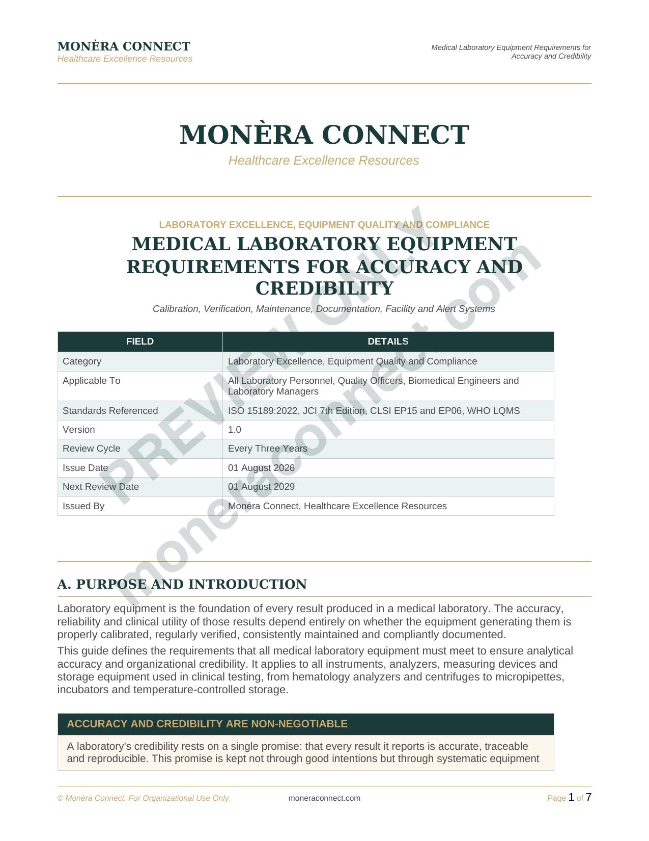 Laboratory Equipment Quality and Compliance Policy