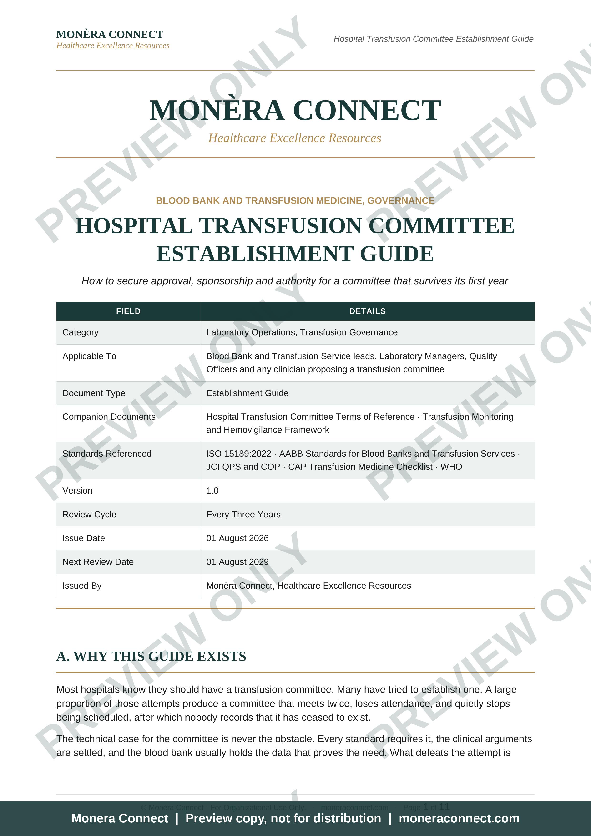 Hospital Transfusion Committee Establishment Guide
