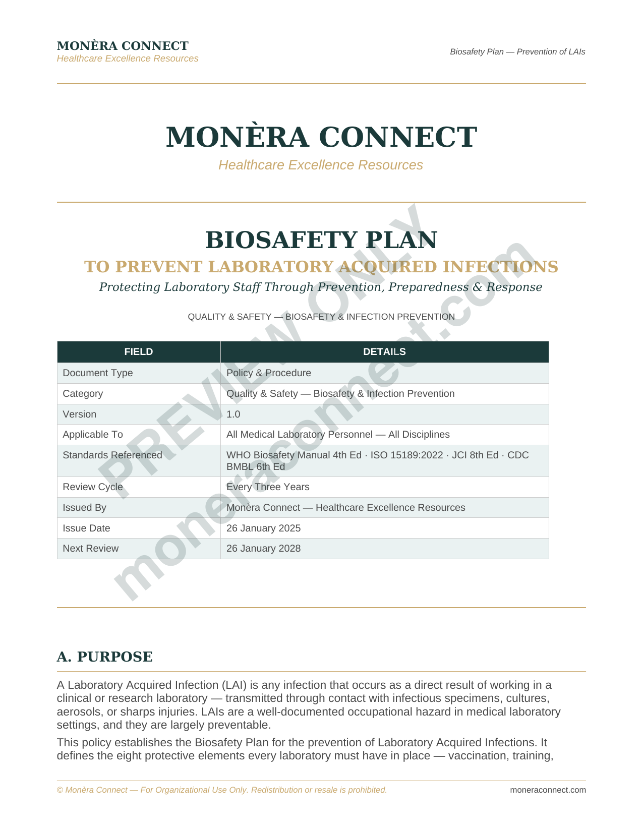 Biosafety Plan Policy