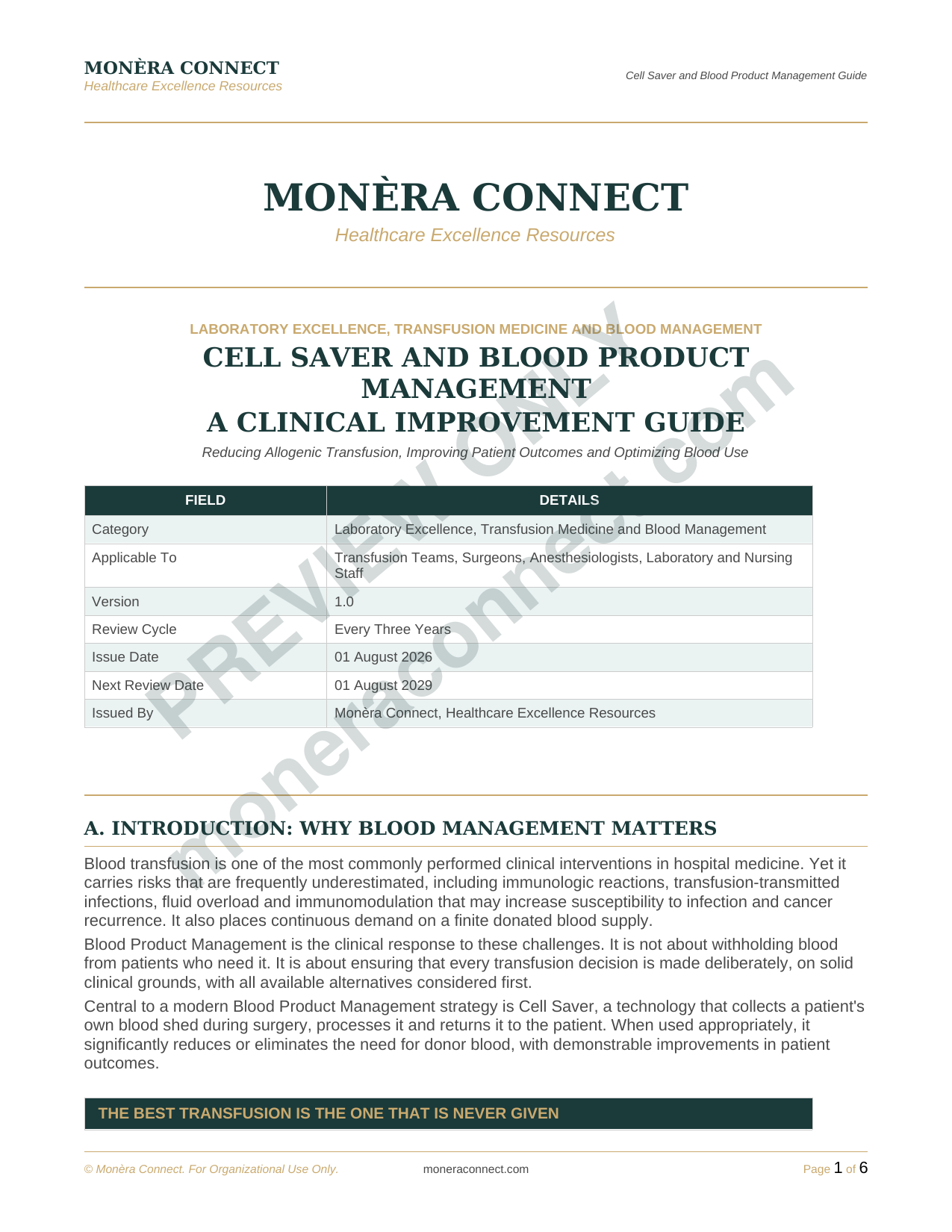 Cell Saver Blood Managment Guide