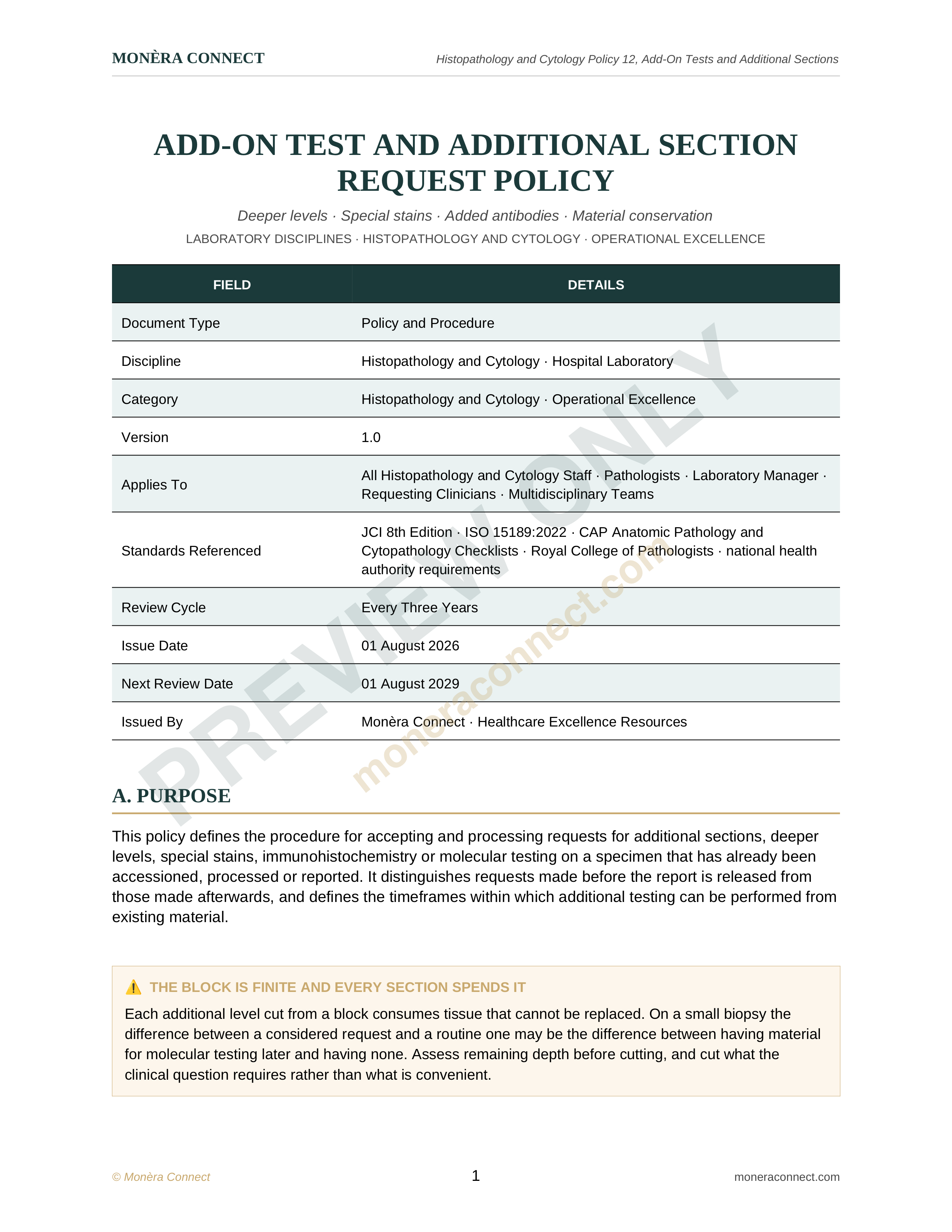 Add-On Test and Additional Section Request Policy
